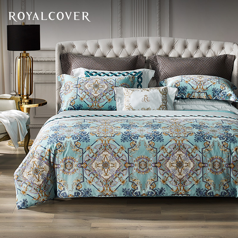 ROYALCOVER Cotton satin kit Xinjiang plush cotton active printing four-piece set Chloe