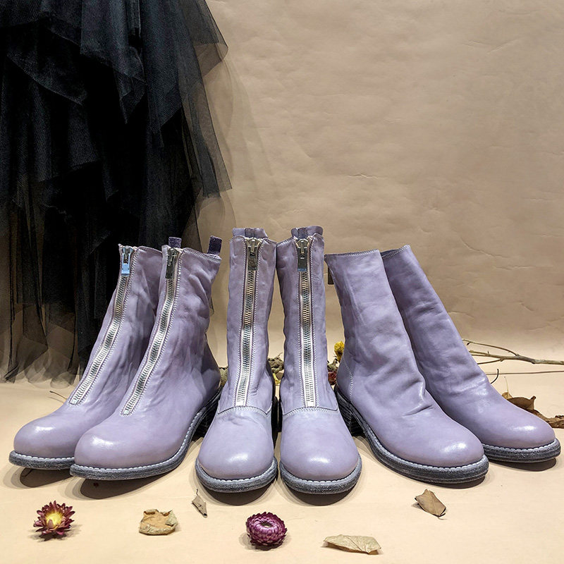 Pink Purple guidi310 788Z PL2 PL2 Girl Boots Handmade Solid Specific Mappie Martin Boots Woman Short Boots