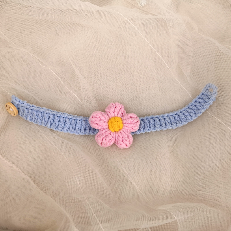 Cat Collar Hand Crochet Puff Flower Pet Dog Rabbit Photo Sell Cute Handmade Neck Jewelry - Taobao
