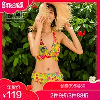 Yizi bikini áo tắm nữ mới chia tay áo tắm gợi cảm ngực nhỏ tụ tập áo tắm kỳ nghỉ bên bờ biển đồ bơi 2 mảnh cổ yếm	
