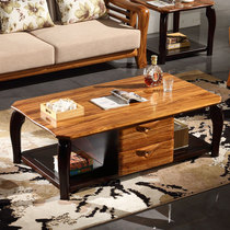 Modern new Chinese style Ebony wood solid wood storage drawer coffee table Nordic simple rectangular living room household furniture L