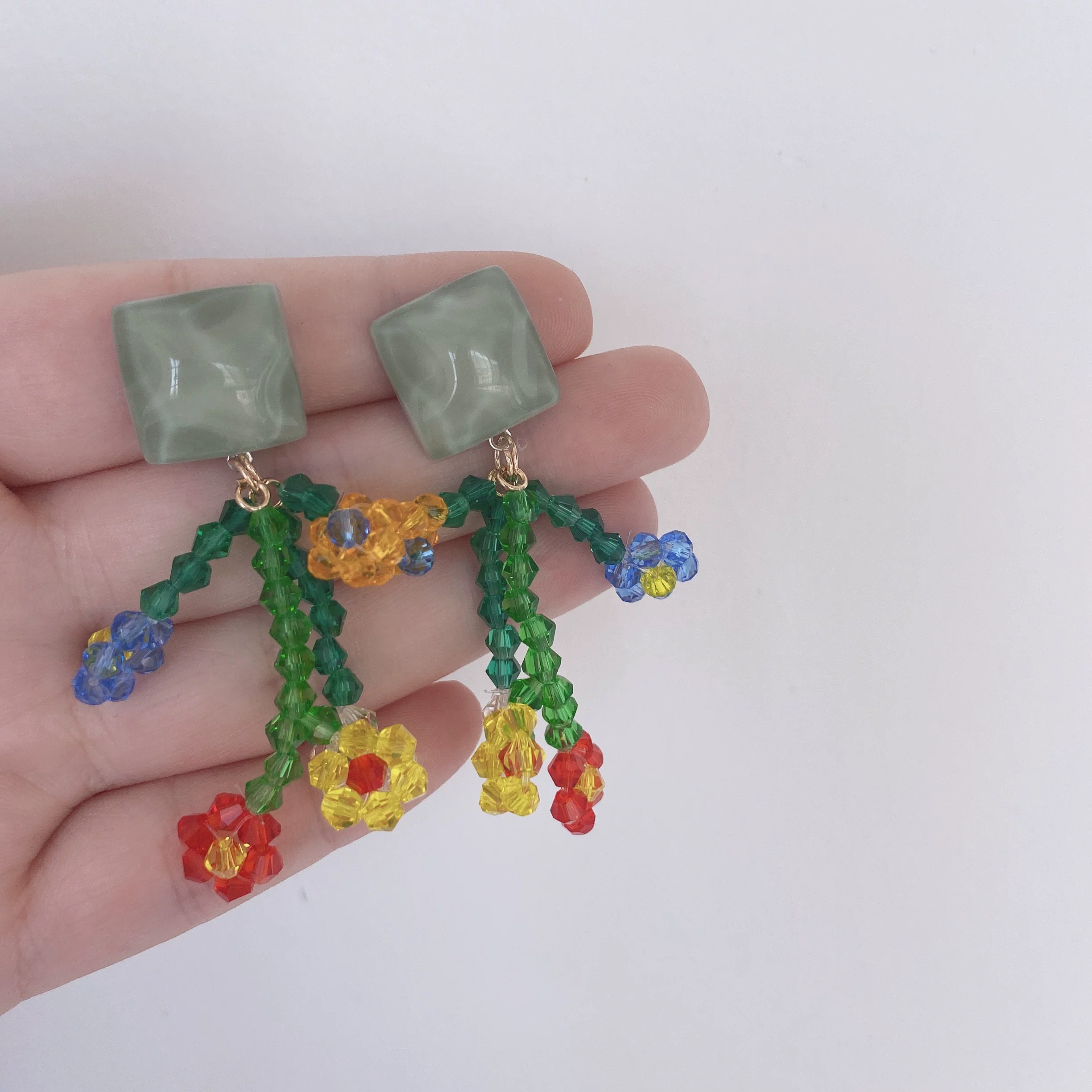 Плетеные милые серьги, клипсы для ушей, DIY, волнообразный узор