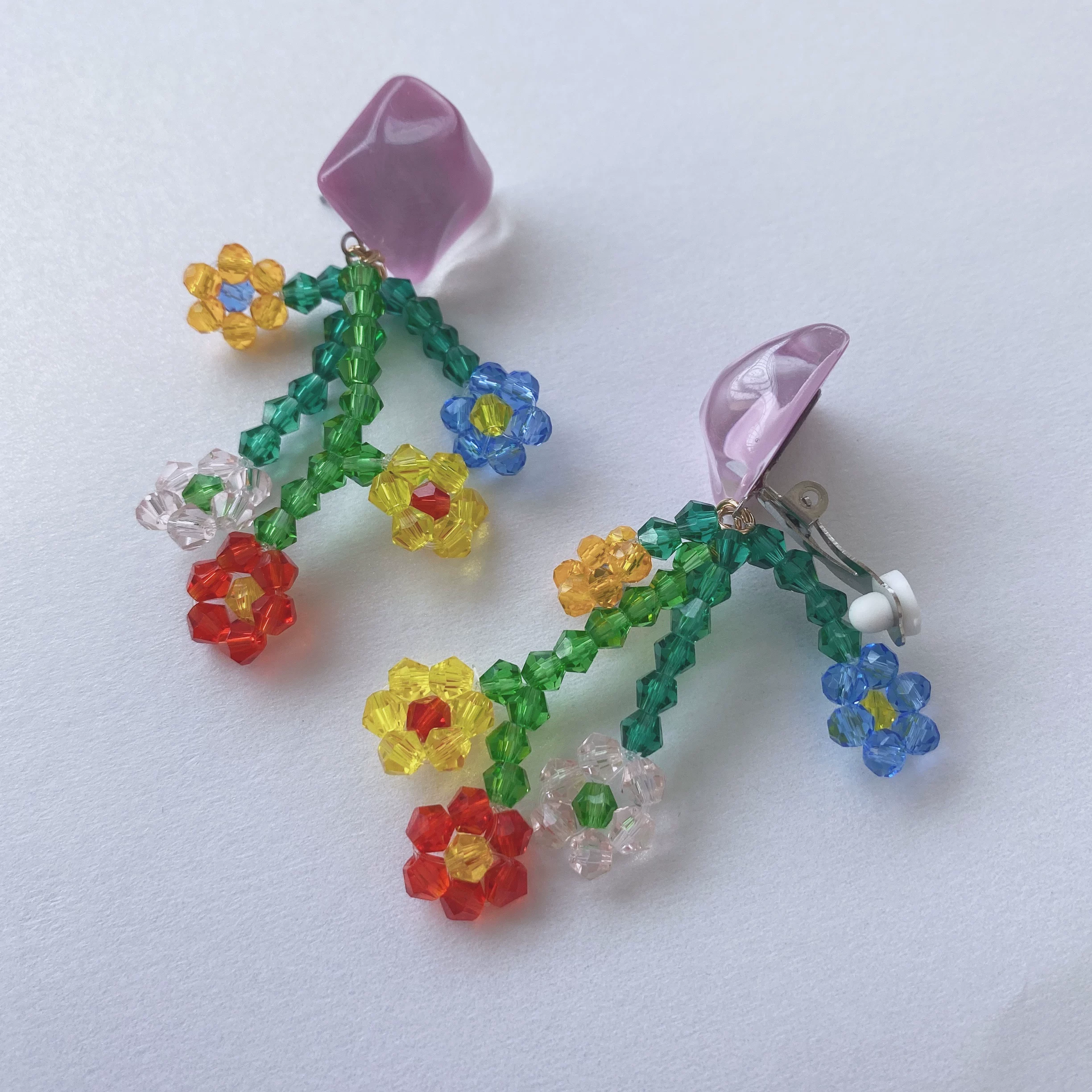 Плетеные милые серьги, клипсы для ушей, DIY, волнообразный узор