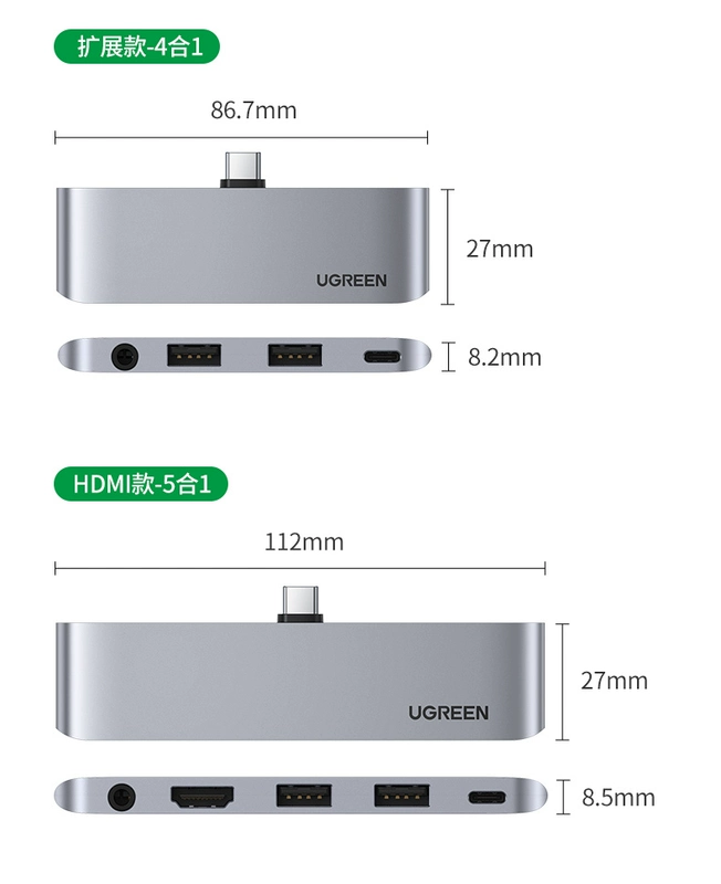 day usb 2 dau Phần mở rộng trạm nối máy tính bảng Greenlink phù hợp với giao diện Apple iPadPro/Air5/mini6 2022typec trình chiếu màn hình 4K bên ngoài Màn hình kết nối đầu nối HDMI Chuyển USB Bộ chuyển đổi đĩa U jack micro usb cái đầu usb type b