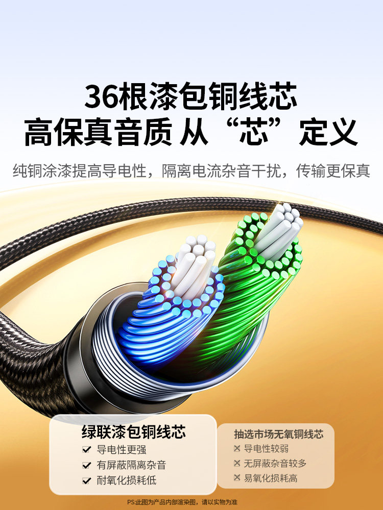 Ugreen 3.5mm Audio Cable Connects Aux Speakers, Computer, Car Headphones, Dual-Ended Plug, Wearable Phone Output Adapter, Car Desktop Host, 3.5 Audio Source Data Extension, Male-To-Male Dedicated