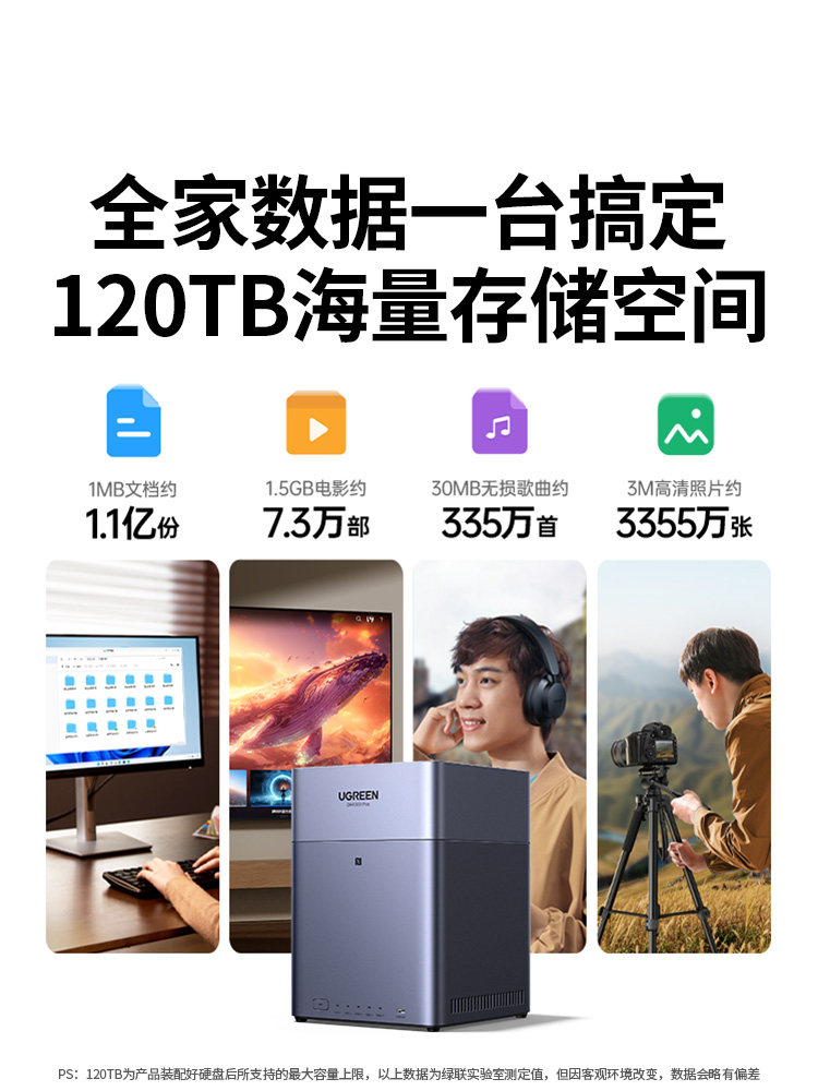 Greenlink Private Cloud Dh4300Plus Four-Bay Nas Home Network Storage Personal Cloud Ai Home Hard Drive Server Mobile Nfc One-Touch Connection Photo Album Backup Mobile Tablet Expansion