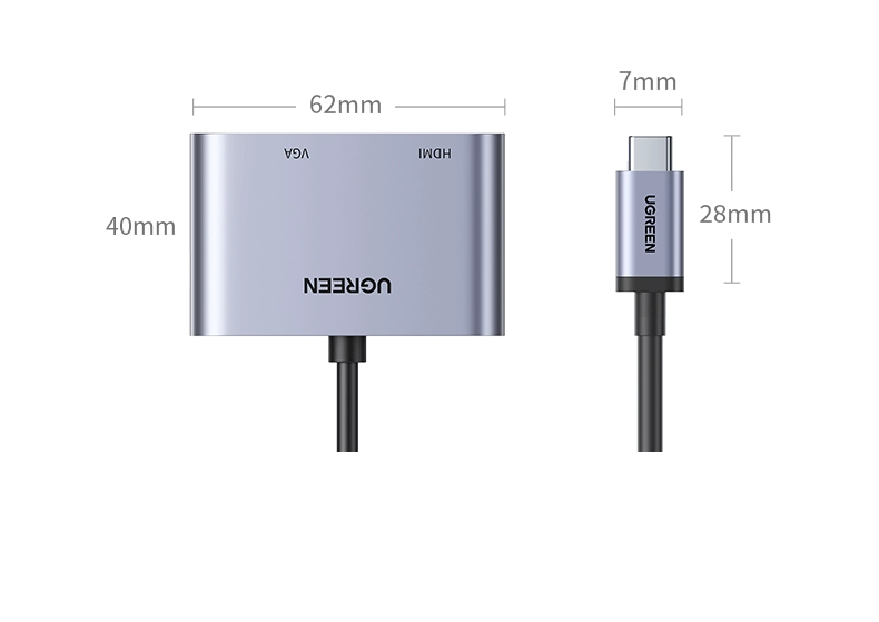 Greenlink Typec sang HDMI đế mở rộng VGA mở rộng bộ chuyển đổi bộ chuyển đổi bên ngoài máy tính xách tay điện thoại di động kết nối máy tính bảng iPad Máy chiếu TV Màn hình chiếu đa chức năng USB đầu cắm micro usb đầu nối dài usb