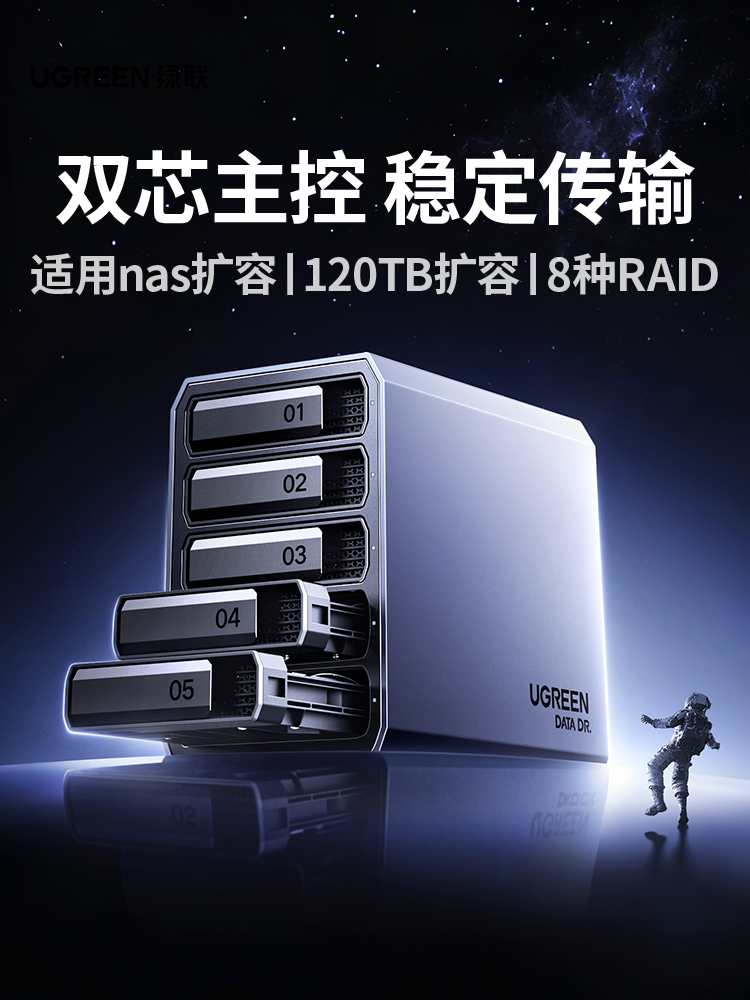 Greenlink Hard Drive Array Enclosure Is Suitable for Nas Expansion Storage, Aluminum Alloy Multi-Bay Raid External Sata Base Cage Reader