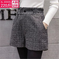 Quần short len ​​size lớn nữ chất béo mm mùa thu đông cộng với chất béo tăng chất béo chị em quần len ống rộng 200 kg eo thon bó sát quần short trắng nữ mặc với áo gìquần jean ngắn nữ đẹp