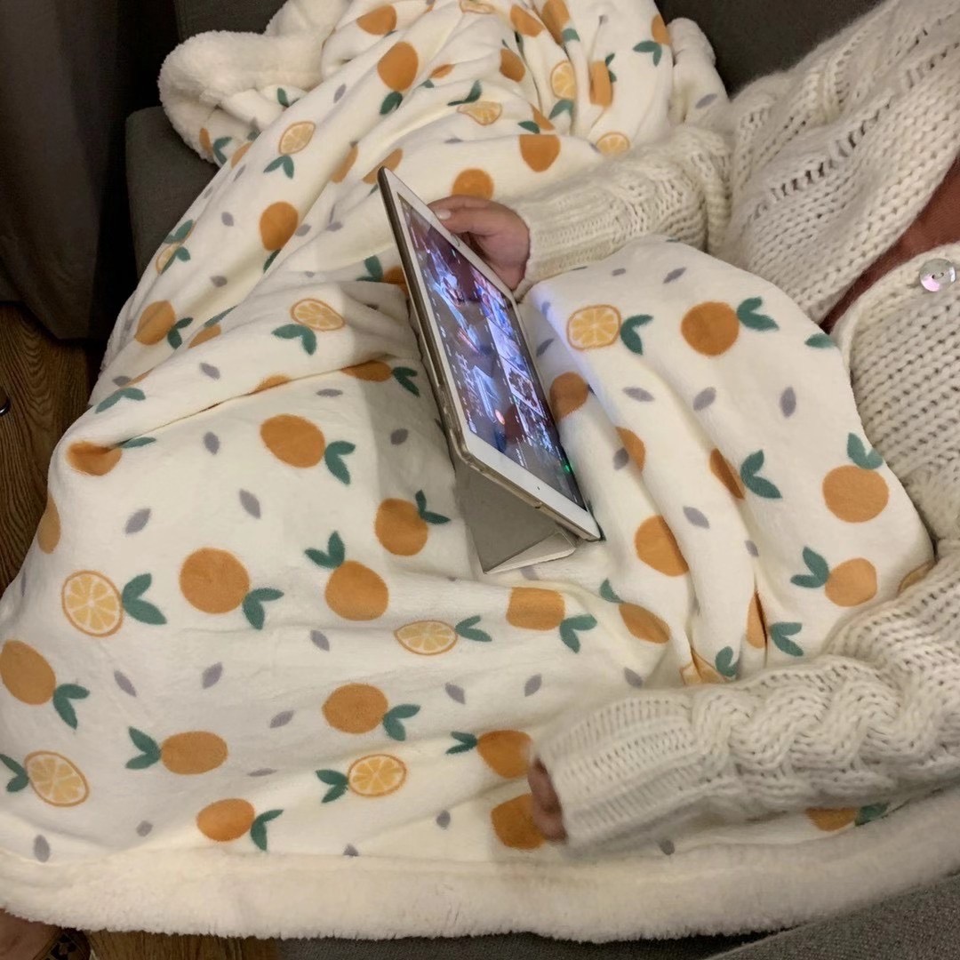 Soft glutinous double ~ little orange zino a milk suede b lambs fluff blanket lunch break blanket casual blanket office sofa blankets