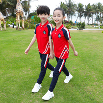 Primary school sports class clothes graduation class clothes custom T-shirt summer primary school students short sleeve cotton sixth grade set