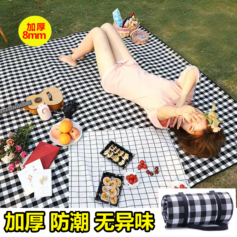 Outdoor outing picnic mat super thick plus waterproof portable cushion tent moisture-proof mat field blanket grass cookout cloth