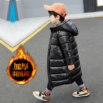 Boys cotton-padded clothes long new 3-year-old baby thick winter clothes over the knee children extended down cotton clothes 2 small childrens cotton-padded jacket