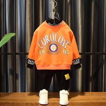 Boys set autumn 2021 New 3-year-old pullover mens treasure Spring and Autumn Childrens outfit boys two-piece foreign-style tide 5