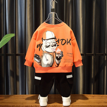 Childrens clothing boys spring and autumn clothing Net red clothes suit new mens treasure children Korean version of handsome foreign style fashionable clothes