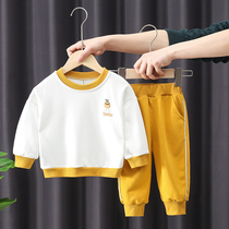 Boys autumn clothes 2021 new clothes set trend cool Handsome Mens treasure foreign boy childrens leisure loose version