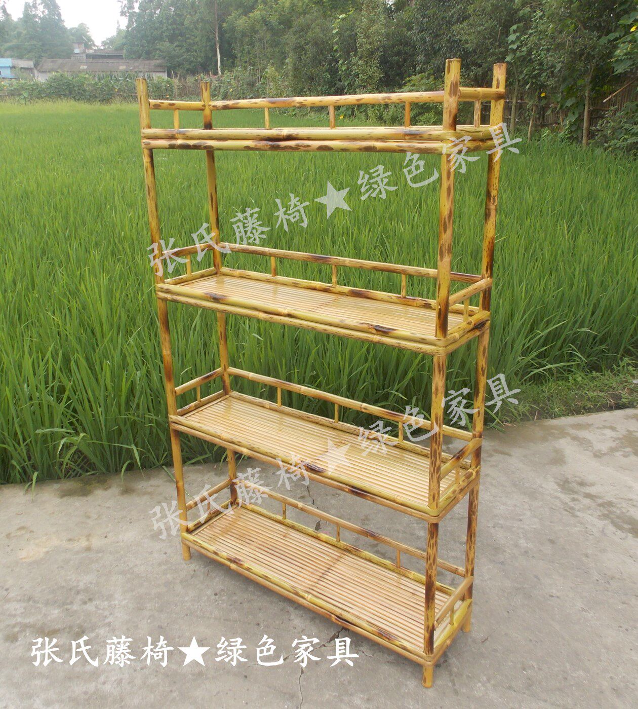 Zhang's rattan chair bamboo furniture rack 54 layers of bamboo shelving shelf shelf shelves bamboo weaving art