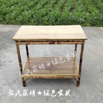 Zhangs rattan chair bamboo furniture bamboo tea table table rectangular double-layer coffee table table bamboo desk table