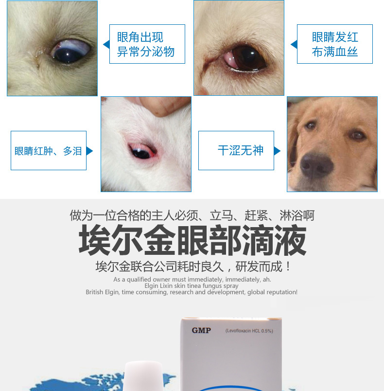 Eye Beacon Eye Drops Pet Cat Dog Eye Drops To Tears Eyes Kháng khuẩn chống viêm Viêm kết mạc 10ml - Thuốc nhỏ mắt thuốc nhỏ mắt cho chó bị ghèn