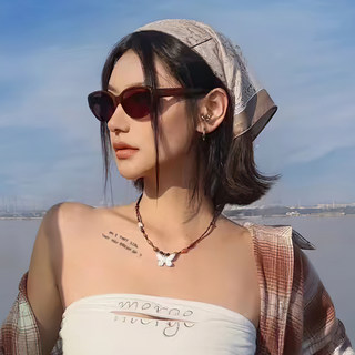 Gm Sunglasses for Women 2025 New Cat-Eye Sunglasses with a High-End Feel, Sun Protection, Uv Protection, Fashionable Small Frame Polarized Sunglasses