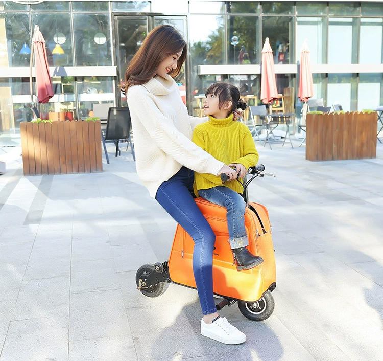 BUOPK xe đạp điện dành cho người lớn mini hành lý gấp xe điện nam và nữ du lịch nhỏ pin xe - Xe đạp điện