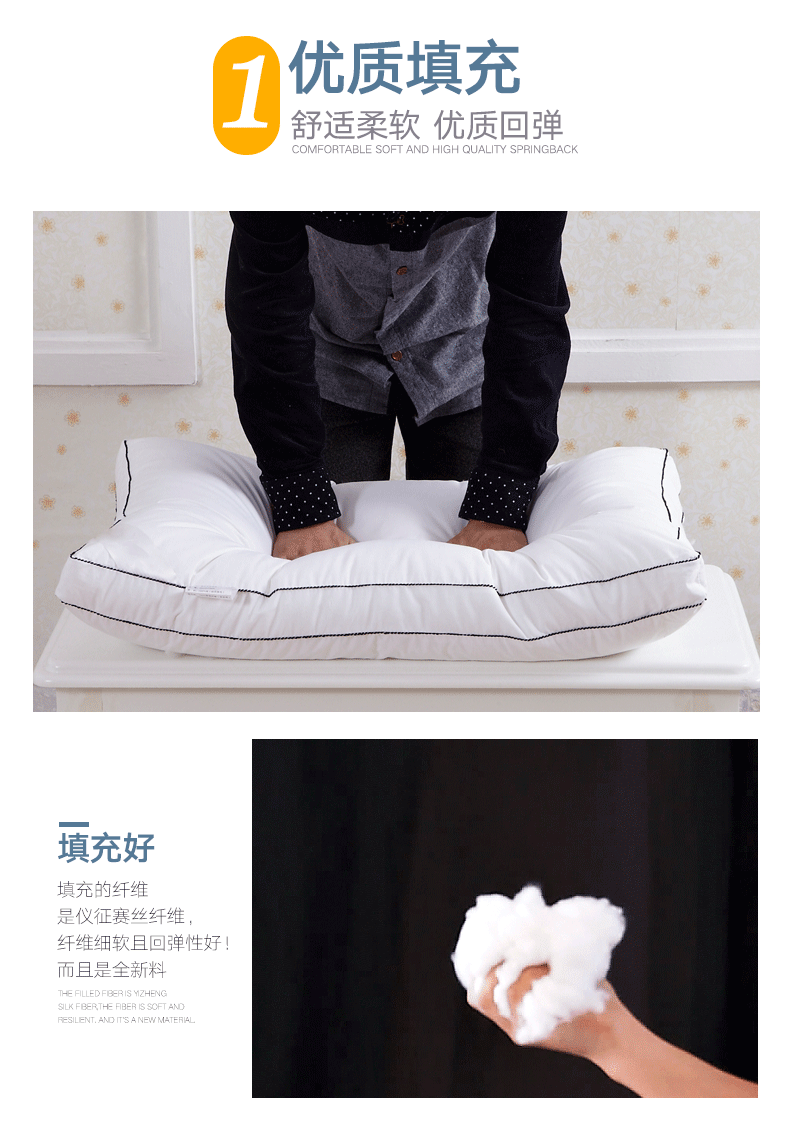 Yixuan xanh lông nhung gối lõi lõi có thể giặt được đốt sống cổ gối đơn gối kê cổ