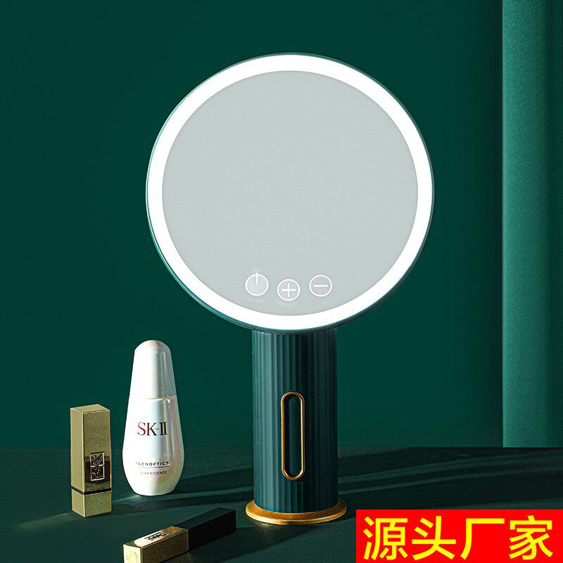 Makeup Mirror Desktop Desktop Folding Portable Intelligent Led Lamp Tonic light comb Makeup Carry-on with lamp 