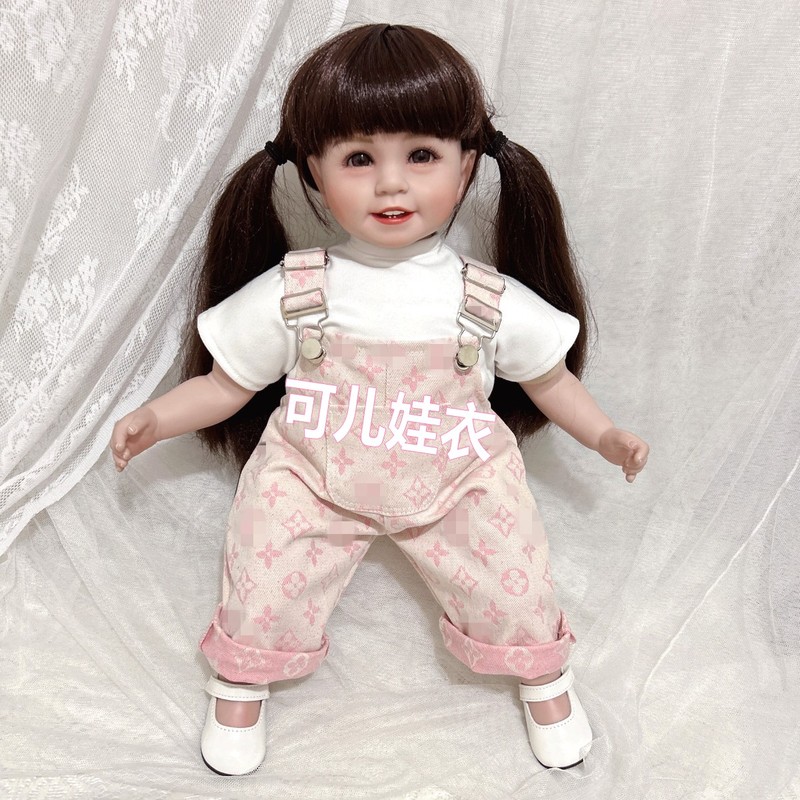 50-55cm Doll Clothes Girl Denim Overalls Short-Sleeved T-Shirt Cute Set Girl Shorts Two-Piece Set New 50-55cm Doll Clothes Girl Denim Overalls Short-Sleeved T-Shirt Cute Set Girl Shorts Two-Piece Set New