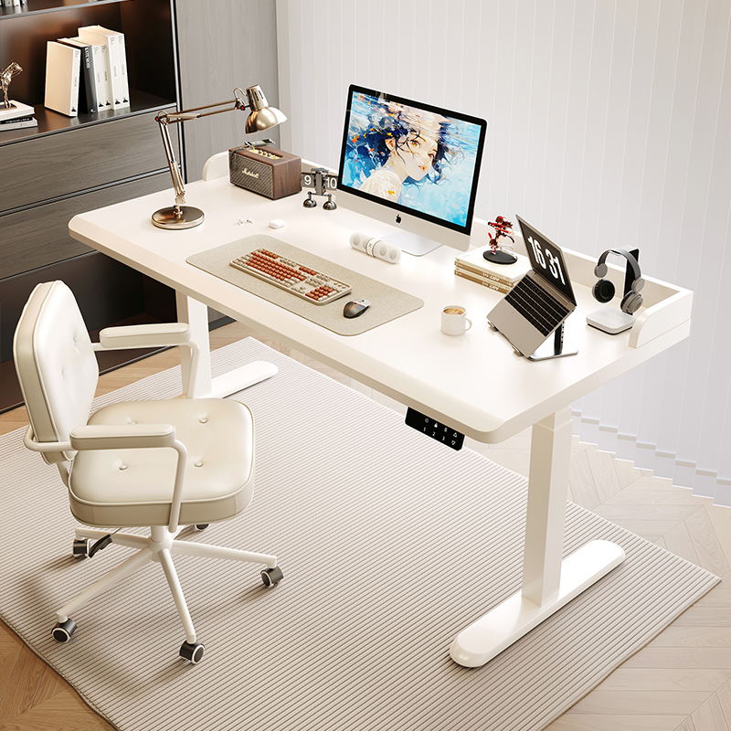 Solid Wood Electric Lift Table Computer Desk Cream Style Children's Desk Office Desk Home Partition Student Study Table Solid Wood Electric Lift Table Computer Desk Cream Style Children's Desk Office Desk Home Partition Student Study Table