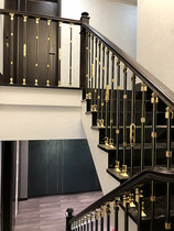 Aluminum stair handrail column solid wood iron modern simple light luxury home Villa aluminum alloy balcony railing