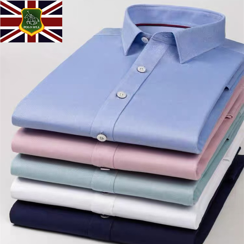 Paul Men's Pure Cotton Dp Shirt, Non-Iron Oxford Fabric Shirt, Men's Business Casual Long and Short Sleeve Shirt, Men's Clothing