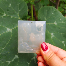 Natural Jade Medullary Agate Pendant Necklace Pendant Necklace Pendant National Wind Lovers Birthday Gift Ice Breed for Friends