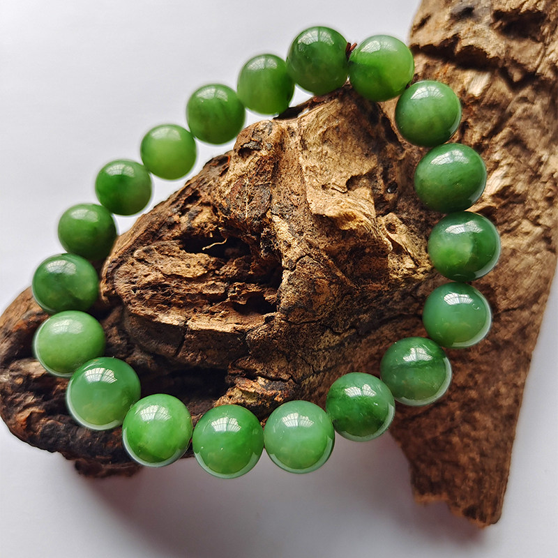 Xinjiang Hetian jasper hand-held round beads women's all-match simple jewelry temperament birthday gift certificate