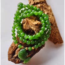 Natural and Athleta jade bracelet Multi-circle Tightness Round Beads Creative section 100 hitch Fashion Accessories Appraisal