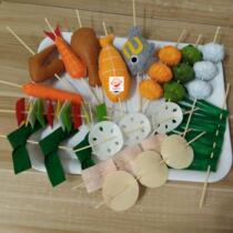 Non-woven barbecue skewers Finished hot pot Malatang skewers over family toys simulation food Kindergarten manual work