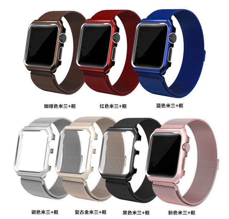 Suitable for apple watches s4 Milan meter with frame iwatch2 3 generation protective sheath shell metal rims male and female