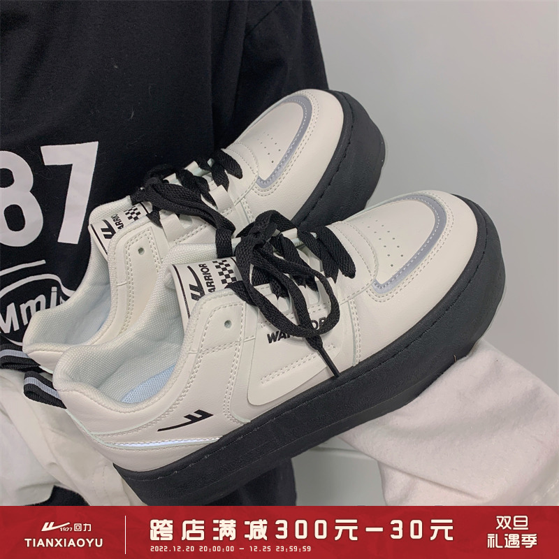 Pull back new black and white big head skate shoes women's autumn all-match leather small white shoes 2022 women's casual canvas shoes