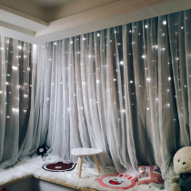 Net red simple rental room magic paste curtain cloth finished shading simple modern bedroom without drilling installation