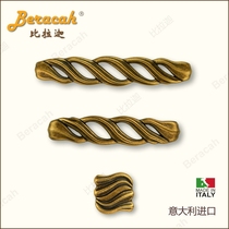 Bilagagu copper drawer pull handle wardrobe cupboard door Italy import brief European Chinese double-hole cabinet door handle