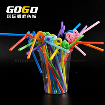 Restaurant bar disposable color black art straw milk tea soda drink straws 10 packs