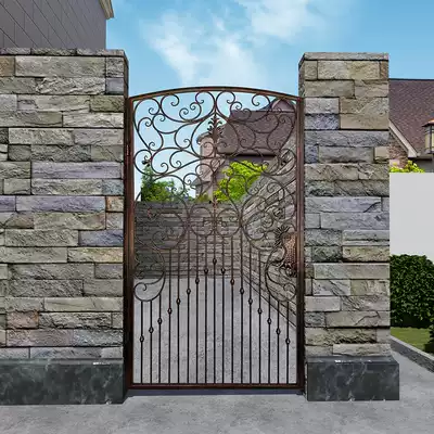 European-style iron gate courtyard door garden villa door outdoor village door open door single double switch aisle iron door