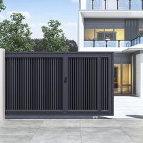 Aluminum art electric sliding door community outdoor iron art villa courtyard garage door rural self-built house stainless steel courtyard door