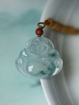Yun Jade natural A cargo Jade smiles often open high ice floating blue flower Jade smile Buddha Jade Buddha Gong pendant