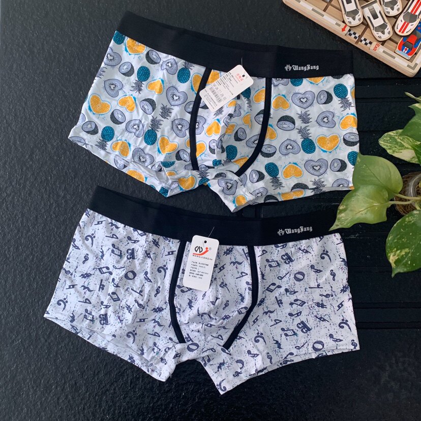 Buy one get one free men's underwear Men's flat pants U convex boys personality trendy breathable pure cotton four corners cute shorts head