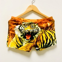 Tiger Head Pattern Cotton Mens Boxer Briefs
