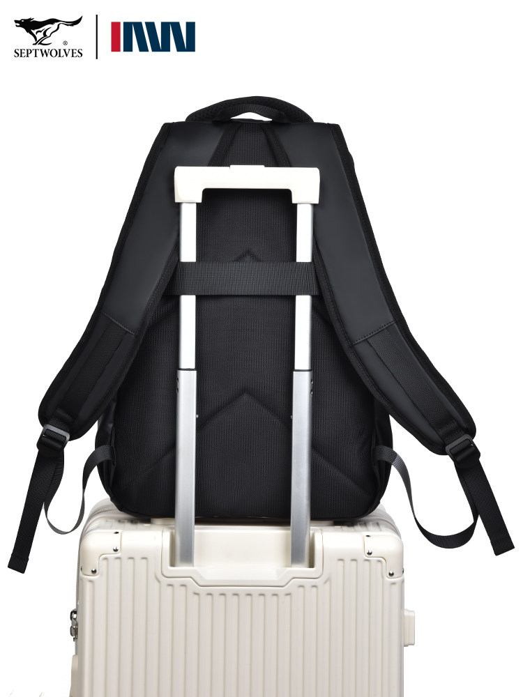 Septwolves Backpack Men's Backpack Large Capacity 2025 New Travel Business Trip Computer Bag Men's School Bag
