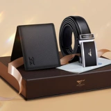 Septwolves, бумажник, ремень, подарочная коробка, высококлассный комплект, из натуральной кожи, подарок на день рождения