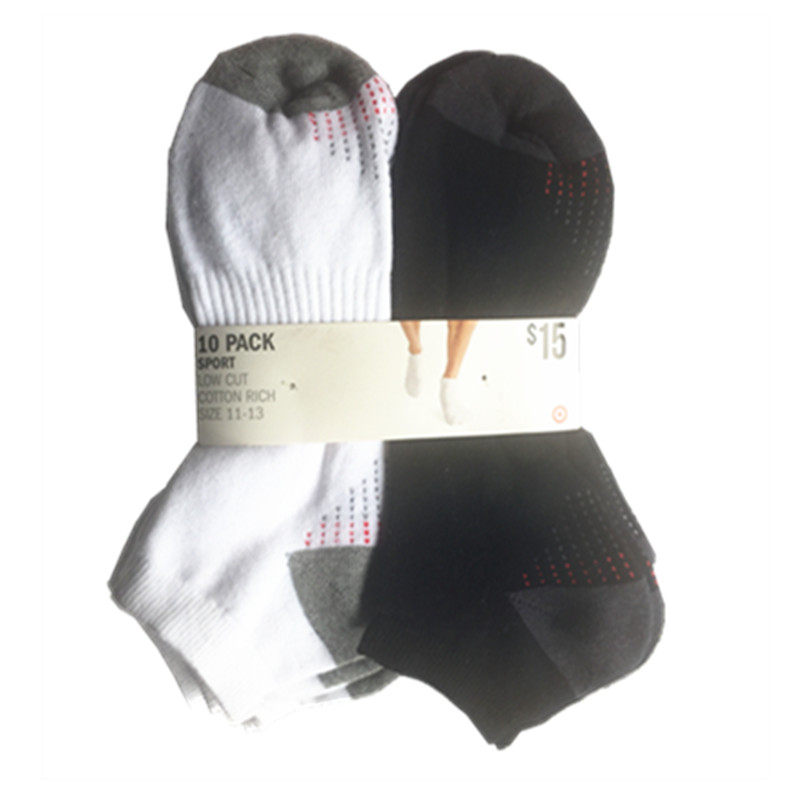 Australian brand imported men's cotton sports invisible socks ten pairs of packaging five pairs of white five pairs of black