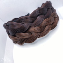 Hair Hoop Girls Disc Hair Wide Sparkly Hair Braid Hair Stirrup Hair Hoop Single Braid Double Braid Wig Female Braid Hair Stirrup Korean version