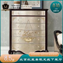  Beautiful furniture Alexander light luxury silver foil six-drawer cabinet Bedroom locker mansion painted cabinet spot